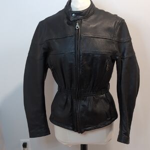 Laurence Roy Black Leather Biker Jacket